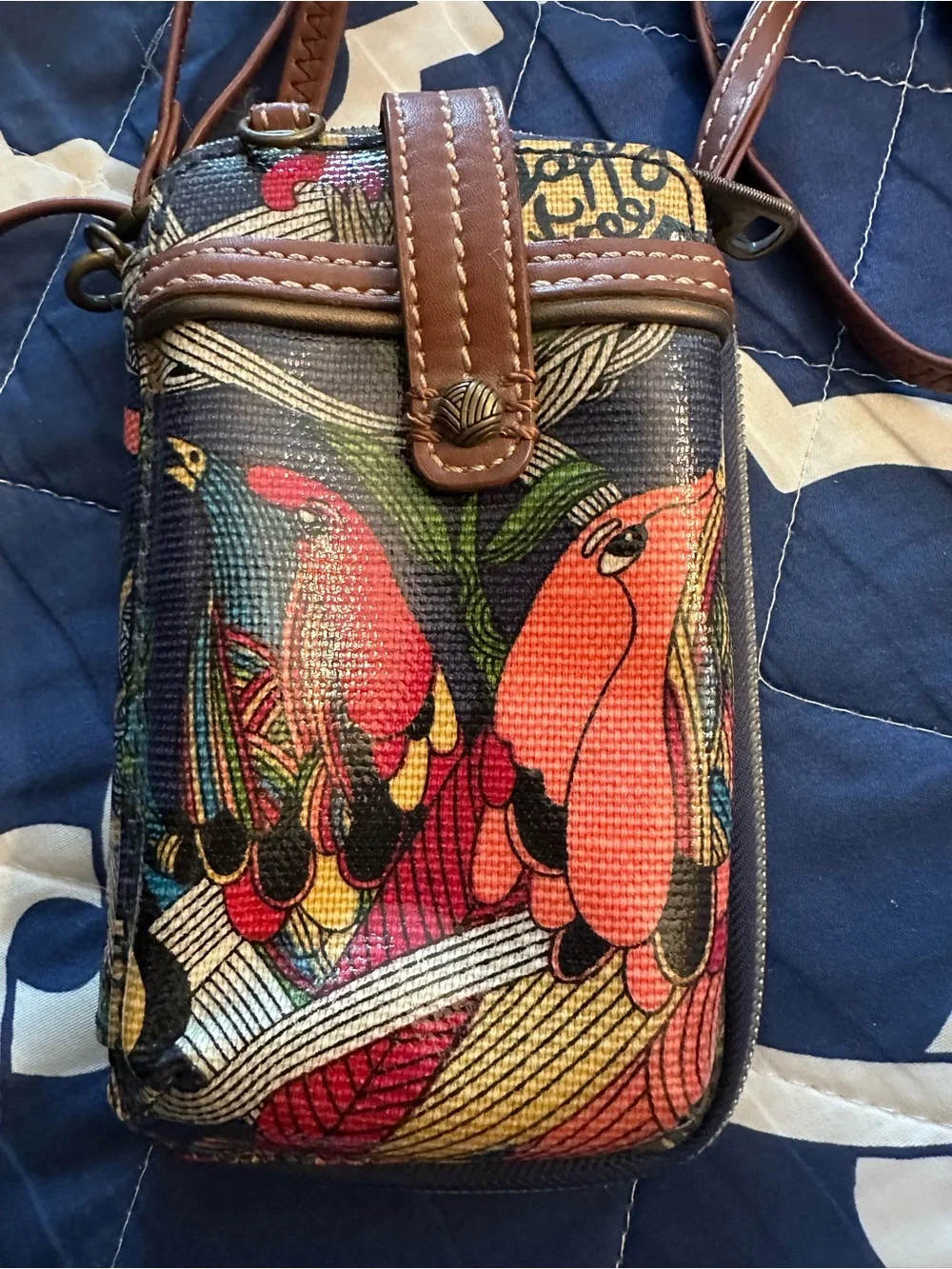 Sakroots Floral Crossbody Phone Bag - Navy Multicolor